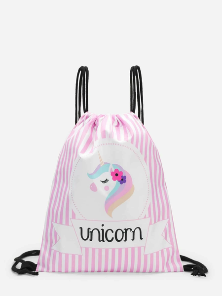 Unicorn Print Drawstring Carry Bag