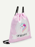 Unicorn Print Drawstring Carry Bag