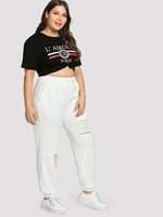 Plus Size Elastic Waist Jogger Pants
