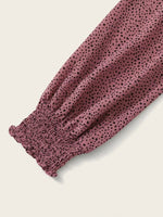 Playful in Pastels - Ruched Waisted Polka-Dot Blouse