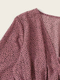 Playful in Pastels - Ruched Waisted Polka-Dot Blouse