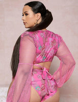 Hot Pink Net Sleeved Bodysuit