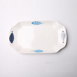 White with Fish Design Platter