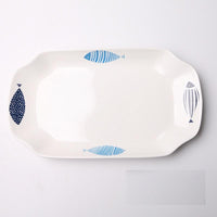 White with Fish Design Platter